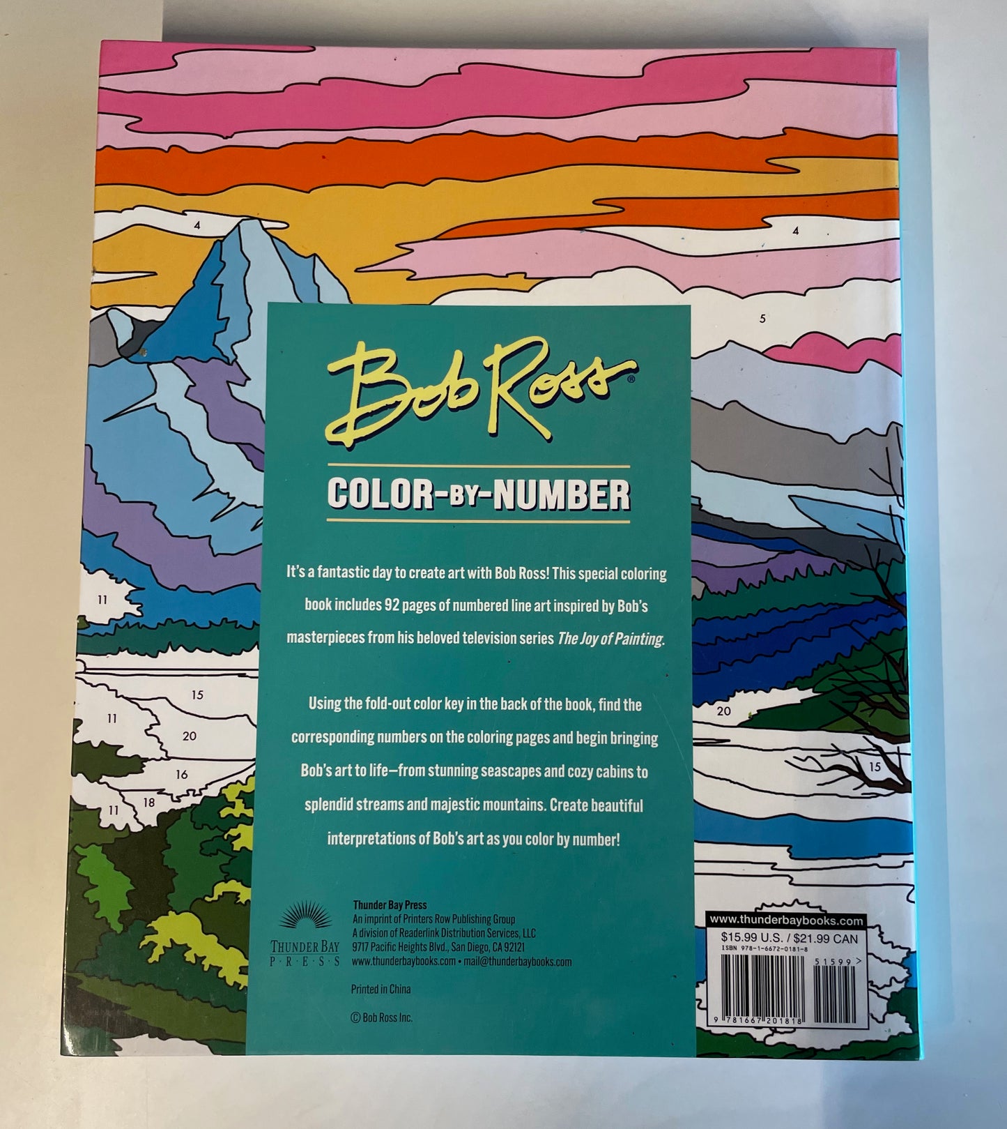 Bob Ross Color-by-Number Coloring Book