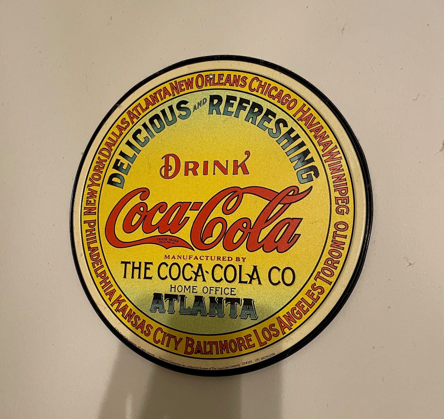 Metal Coca-Cola Sign - Round