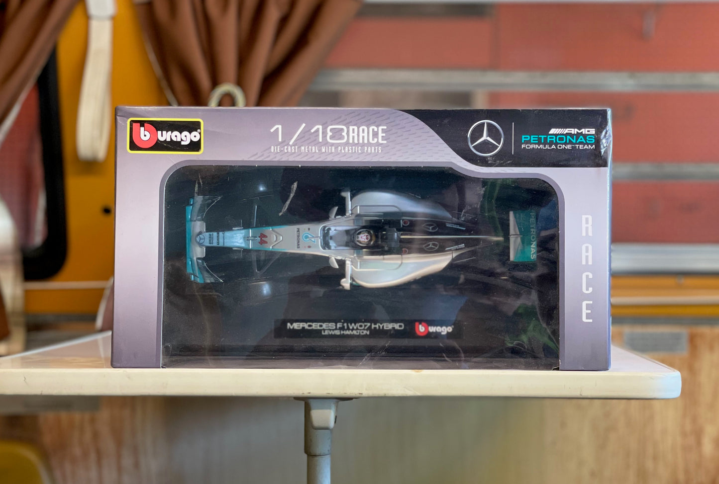 Bburago Mercedes F1 W07 Hybrid Lewis Hamilton 1/18 Scale Die Cast Car (Unopened, In Box)