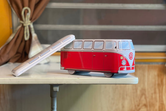 Red VW Bus Metal Storage Tin